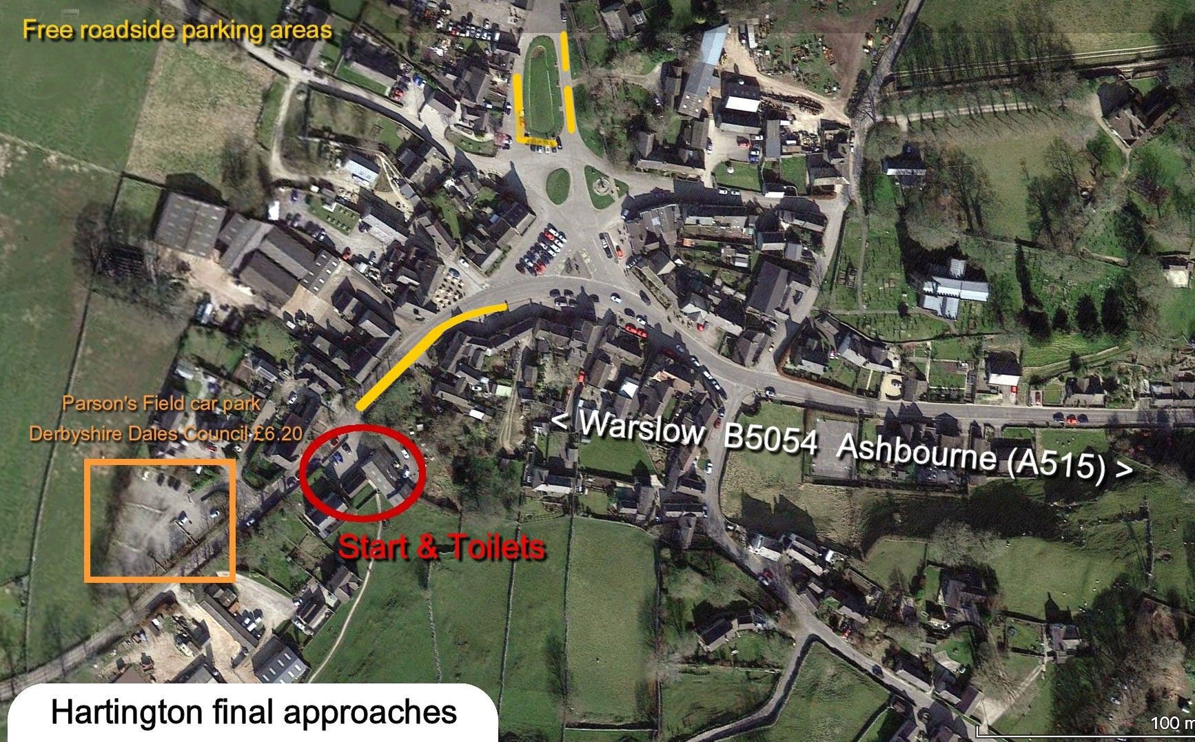 Hartington parking, start, etc.
